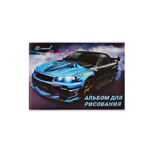 Альбом д/рис А4, 20л на скрепке Calligrata «Дрифт» обл мел карт, вн бл офс 100г/м2
