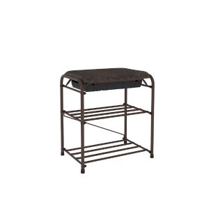 Подставка для обуви ЗМИ Альфа 13, 2-х полочная, сиденье с ящиком, 45x30x48 см, коричневая