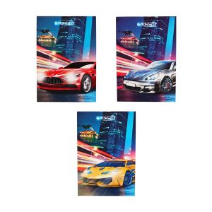 Блокнот А6, 40л кл на скобе, Авто, мел карт, бл офс, 4В МИКС