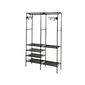 Вешалка напольная 107х36х173 см, металл, полка для обуви, телескопическая, L050004