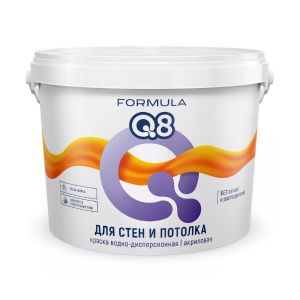 Краска для стен и потолка водно-дисперсионная Formula Q8, матовая, белая, 13 кг