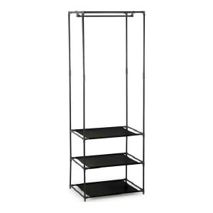 Вешалка напольная гардеробная Рыжий кот, 3 полки + перекладина, 160x56x42 см, черная