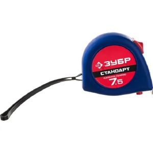 Рулетка ЗУБР СТАНДАРТ 7,5 м 25 мм обрезиненный корпус