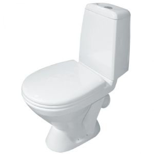 Унитаз-компакт Кама эконом/стандарт (кос, нижн, арм. Уклад/Инкоэр, сид. полипропилен) (Sanita)