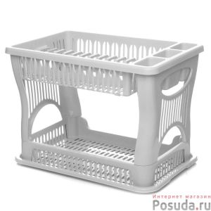 [М 1175] Сушилка для посуды 2-х ярусная (Белый)