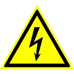 Знак «Опасность поражения электрическим током» пленка ПВХ 200х200 W08