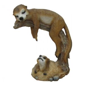Фигура садовая Сурикат на ветке 15х26х34 см