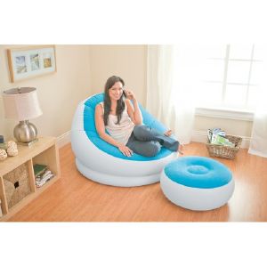 Надувное кресло с пуфиком INTEX CAFE CHAISE CHAIR 104 х109х71 см пуф.64 х28 см 6