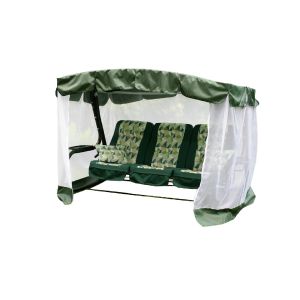 Качели садовые Палермо Премиум арт.1495 (каркас - бордовый, матрас - бородовый, бежевый)