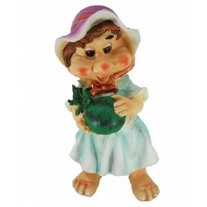 Фигура садовая Гном Девочка с арбузом