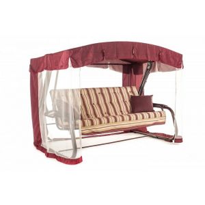 Качели садовые Саванна арт.с1003 (каркас - бордовый, матрас - разноцветный)