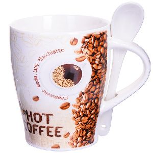 Кружка 340 мл COFFEE с ложкой LORAINE 28468