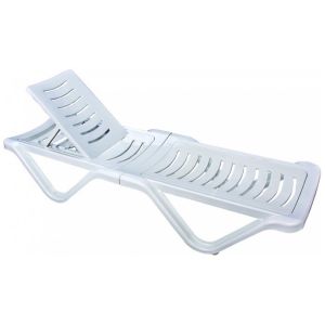 Лежак пластиковый Аква Белый