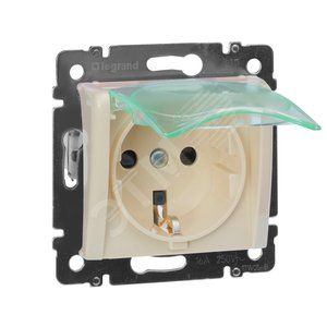 Мех. розетки 1-м. с/у с/з LEGRAND VALENA с крышк.(IP44) Слон. Кость 774120