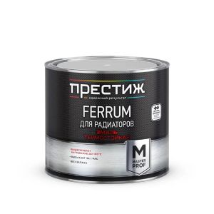 Эмаль для радиаторов термостойкая Престиж Ferrum, акриловая, глянцевая, белая, 1,9 кг