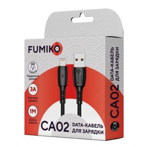 Кабель FUMIKO CA02 Lightning 3A черный 1 м