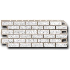 Фасад.панель FineBer Кирпич Мелован.Белый 1137х470 мм (0,46 м2)