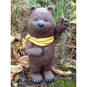 Фигура садовая Мишка с шарфом 15х15х32 см
