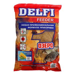 Прикормка DELFI Feeder, озеро, кукуруза, горох, 800 г 9816625