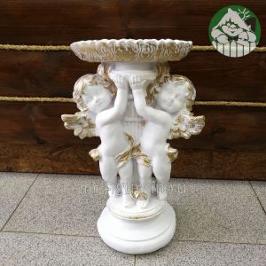 Фигура садовая Ангелы под столбом полистоун (Р)