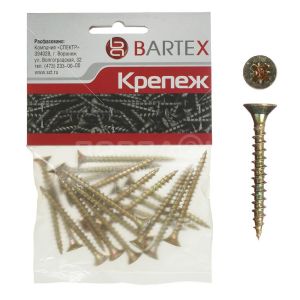 Саморез универсальный Bartex 4,0х30 мм 50 шт Желтый