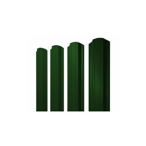 Евроштакетник фигурный П-профиль 0,4 мм 108х2000 мм 6005 Зеленый