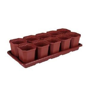 Набор для рассады Альтернатива 10 горшочков 300 мл 410х170х190 мм М1010