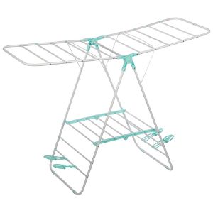 Сушилка для белья напольная Рыжий кот CD-03, 133х50х92 см, двухуровневая, с держателями для обуви
