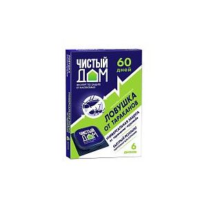 Ловушка от тараканов и муравьев Чистый дом, инсектицидная, 6 дисков