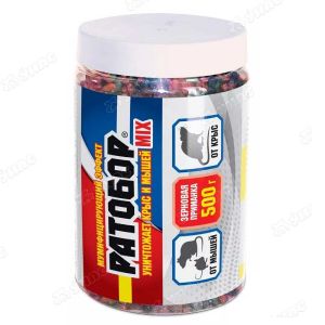 Средство от грызунов РАТОБОР зерно 500г (банка) MIX мумиф.эф.