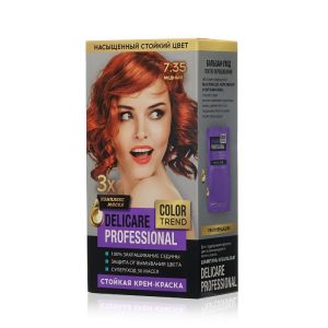 Стойкая крем - краска для волос Delicare Professional Color Trend 7.35 Медный