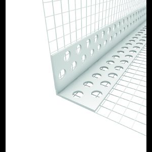 Уголок перфорированный ПВХ с сеткой, 100x150x2500 мм