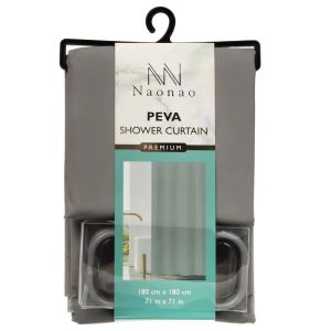 Штора для ванн 180х180 см, Peva, Naonao, серая, A310119