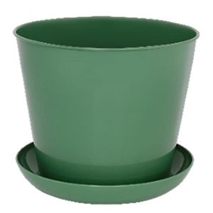 [384345] Кашпо круглое 4.3л.с поддоном (темно-зеленый)