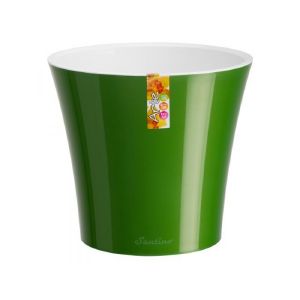 [049125] ГОРШОК АРТЕ 5 л. зелёное золото-белый d-22 h-20 см