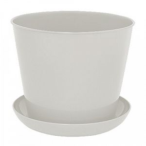 Кашпо Виолет 6,5 л, круглое с поддоном, белый 386506