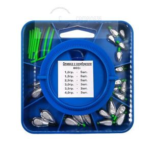 Набор скользящих грузов Олива KV-55 с кембриком (1 - 4 гр)