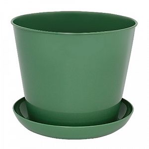 Кашпо Виолет 6,5 л, круглое с поддоном, темно-зеленый 386545