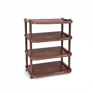 Этажерка для обуви Полимербыт Комфорт, 4 полки, коричневая 92402