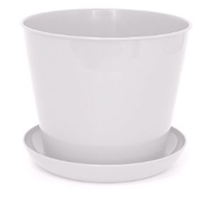 [384306] Кашпо круглое 4.3л.с поддоном (белый)