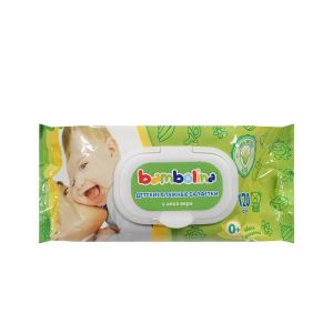 Детские салфетки Bambolina влажные с алоэ вера 120шт