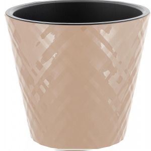 [IG670410047] Горшок для цветов InGreen Manhattan D230мм, 5 л c дренажной вставкой, молочный шоколад