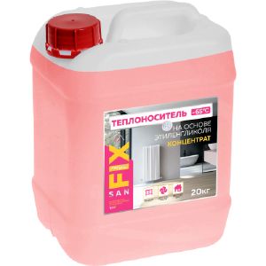 Теплоноситель для систем отопления, этиленгликоль, 10 кг, в закрытую систему, Sanfix