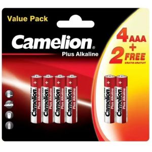 Батарейки Camelion Plus Alkaline AAA LR03 1.5В 4+2 шт