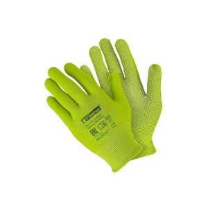 Перчатки полиэстер, точка, размер 9 (L), цвет в ассортименте, ПВХ-точка, Fiberon, европодвес