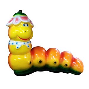 Фигура садовая гипс Гусеница в панаме 450*580 мм