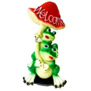 Фигура садовая гипс Две лягушки с мухомором 420x250 мм