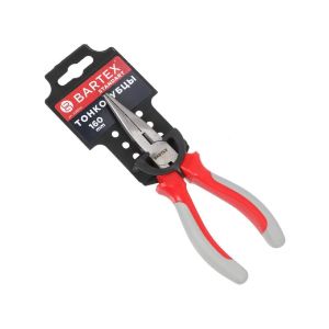 Тонкогубцы 160 мм, прямые, двухкомпонентный, углеродистая сталь, Bartex, Стандарт, 913016