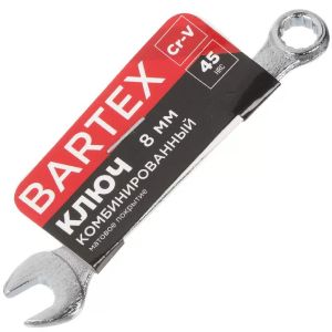 Ключ комбинированный, Bartex 8 мм, CrV сталь, Эко