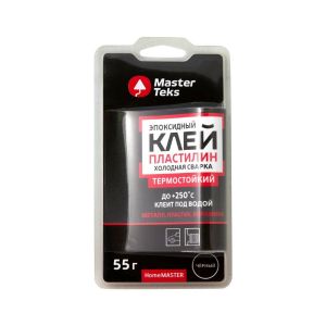 Клей холодная сварка термостойкий MasterTeks Homemaster, 55 г, черный